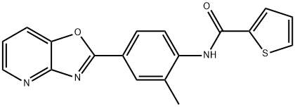 N-(2-methyl-4-[1,3]oxazolo[4,5-b]pyridin-2-ylphenyl)-2-thiophenecarboxamide Struktur