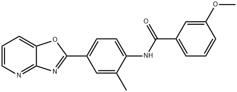 3-methoxy-N-(2-methyl-4-[1,3]oxazolo[4,5-b]pyridin-2-ylphenyl)benzamide Struktur