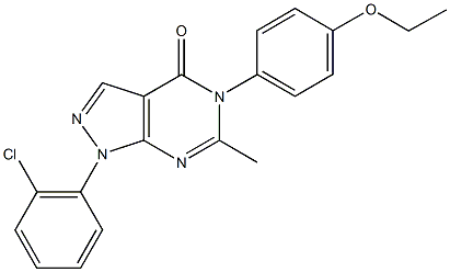 1-(2-chlorophenyl)-5-(4-ethoxyphenyl)-6-methyl-1,5-dihydro-4H-pyrazolo[3,4-d]pyrimidin-4-one Struktur