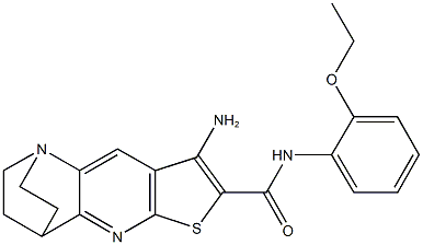 5-amino-N-(2-ethoxyphenyl)-7-thia-1,9-diazatetracyclo[9.2.2.0~2,10~.0~4,8~]pentadeca-2(10),3,5,8-tetraene-6-carboxamide Struktur