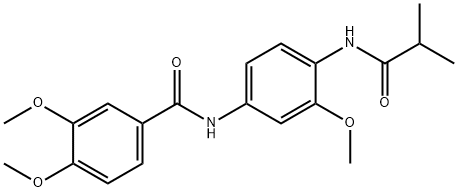 N-[4-(isobutyrylamino)-3-methoxyphenyl]-3,4-dimethoxybenzamide Struktur