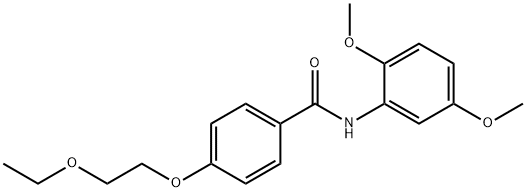 N-(2,5-dimethoxyphenyl)-4-(2-ethoxyethoxy)benzamide Struktur