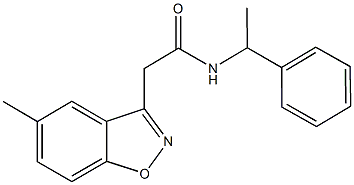 2-(5-methyl-1,2-benzisoxazol-3-yl)-N-(1-phenylethyl)acetamide Struktur