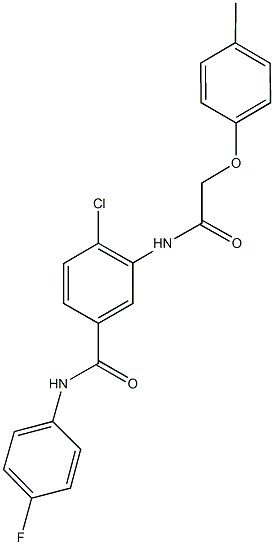 4-chloro-N-(4-fluorophenyl)-3-{[(4-methylphenoxy)acetyl]amino}benzamide Struktur