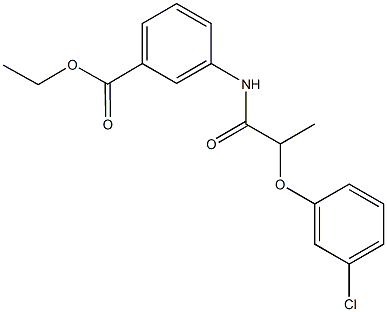 ethyl 3-{[2-(3-chlorophenoxy)propanoyl]amino}benzoate Struktur