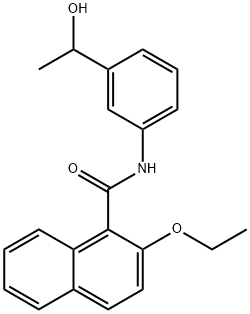 2-ethoxy-N-[3-(1-hydroxyethyl)phenyl]-1-naphthamide Struktur