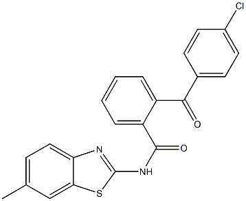 2-(4-chlorobenzoyl)-N-(6-methyl-1,3-benzothiazol-2-yl)benzamide Struktur