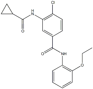 4-chloro-3-[(cyclopropylcarbonyl)amino]-N-(2-ethoxyphenyl)benzamide Struktur