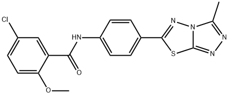 5-chloro-2-methoxy-N-[4-(3-methyl[1,2,4]triazolo[3,4-b][1,3,4]thiadiazol-6-yl)phenyl]benzamide Struktur