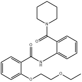 2-(2-ethoxyethoxy)-N-[2-(1-piperidinylcarbonyl)phenyl]benzamide Struktur