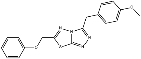 3-(4-methoxybenzyl)-6-(phenoxymethyl)[1,2,4]triazolo[3,4-b][1,3,4]thiadiazole Struktur