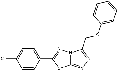 [6-(4-chlorophenyl)[1,2,4]triazolo[3,4-b][1,3,4]thiadiazol-3-yl]methyl phenyl sulfide Struktur