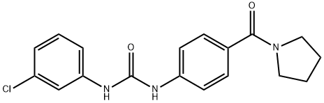 N-(3-chlorophenyl)-N'-[4-(1-pyrrolidinylcarbonyl)phenyl]urea Struktur