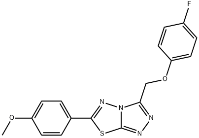 3-[(4-fluorophenoxy)methyl]-6-(4-methoxyphenyl)[1,2,4]triazolo[3,4-b][1,3,4]thiadiazole Struktur