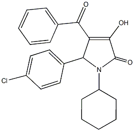 4-benzoyl-5-(4-chlorophenyl)-1-cyclohexyl-3-hydroxy-1,5-dihydro-2H-pyrrol-2-one Struktur