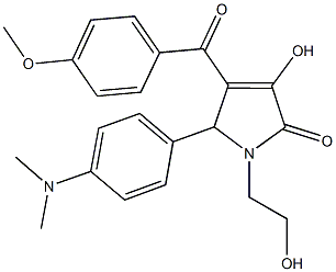 5-[4-(dimethylamino)phenyl]-3-hydroxy-1-(2-hydroxyethyl)-4-(4-methoxybenzoyl)-1,5-dihydro-2H-pyrrol-2-one Struktur