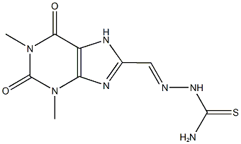 1,3-dimethyl-2,6-dioxo-2,3,6,7-tetrahydro-1H-purine-8-carbaldehyde thiosemicarbazone Struktur