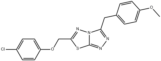 6-[(4-chlorophenoxy)methyl]-3-(4-methoxybenzyl)[1,2,4]triazolo[3,4-b][1,3,4]thiadiazole Struktur