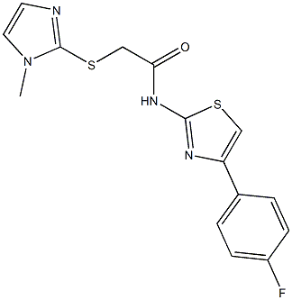 N-[4-(4-fluorophenyl)-1,3-thiazol-2-yl]-2-[(1-methyl-1H-imidazol-2-yl)sulfanyl]acetamide Struktur