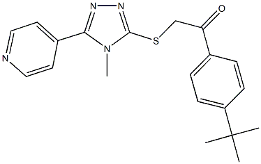 1-(4-tert-butylphenyl)-2-{[4-methyl-5-(4-pyridinyl)-4H-1,2,4-triazol-3-yl]sulfanyl}ethanone Struktur