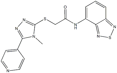 N-(2,1,3-benzothiadiazol-4-yl)-2-{[4-methyl-5-(4-pyridinyl)-4H-1,2,4-triazol-3-yl]sulfanyl}acetamide Struktur