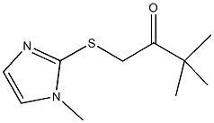 3,3-dimethyl-1-[(1-methyl-1H-imidazol-2-yl)sulfanyl]-2-butanone Struktur