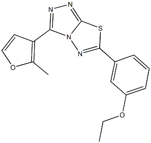 ethyl 3-[3-(2-methyl-3-furyl)[1,2,4]triazolo[3,4-b][1,3,4]thiadiazol-6-yl]phenyl ether Struktur