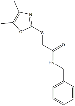 N-benzyl-2-[(4,5-dimethyl-1,3-oxazol-2-yl)sulfanyl]acetamide Struktur