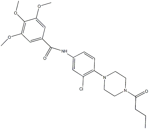 N-[4-(4-butyryl-1-piperazinyl)-3-chlorophenyl]-3,4,5-trimethoxybenzamide Struktur