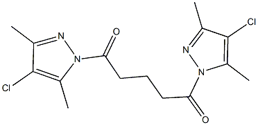 4-chloro-1-[5-(4-chloro-3,5-dimethyl-1H-pyrazol-1-yl)-5-oxopentanoyl]-3,5-dimethyl-1H-pyrazole Struktur