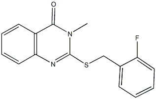 2-[(2-fluorobenzyl)sulfanyl]-3-methyl-4(3H)-quinazolinone Struktur