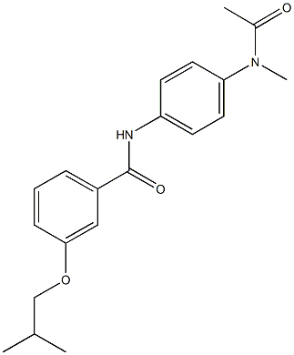 N-{4-[acetyl(methyl)amino]phenyl}-3-isobutoxybenzamide Struktur