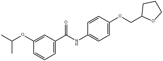 3-isopropoxy-N-[4-(tetrahydro-2-furanylmethoxy)phenyl]benzamide Struktur