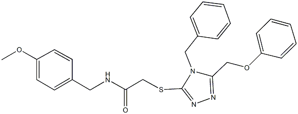 2-{[4-benzyl-5-(phenoxymethyl)-4H-1,2,4-triazol-3-yl]sulfanyl}-N-(4-methoxybenzyl)acetamide Struktur