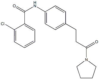 2-chloro-N-{4-[3-oxo-3-(1-pyrrolidinyl)propyl]phenyl}benzamide Struktur