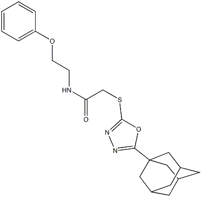 2-{[5-(1-adamantyl)-1,3,4-oxadiazol-2-yl]sulfanyl}-N-(2-phenoxyethyl)acetamide Struktur