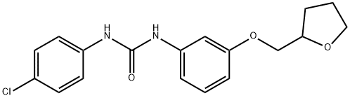 N-(4-chlorophenyl)-N'-[3-(tetrahydro-2-furanylmethoxy)phenyl]urea Struktur