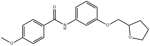 4-methoxy-N-[3-(tetrahydro-2-furanylmethoxy)phenyl]benzamide Struktur