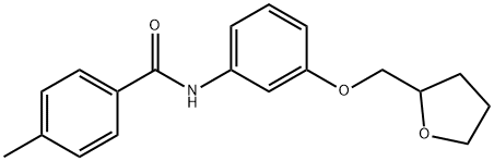 4-methyl-N-[3-(tetrahydro-2-furanylmethoxy)phenyl]benzamide Struktur