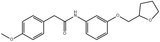 2-(4-methoxyphenyl)-N-[3-(tetrahydro-2-furanylmethoxy)phenyl]acetamide Struktur