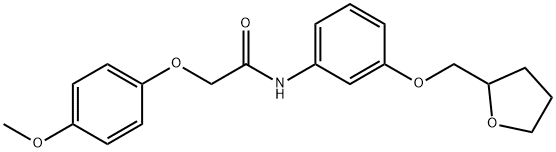 2-(4-methoxyphenoxy)-N-[3-(tetrahydro-2-furanylmethoxy)phenyl]acetamide Struktur