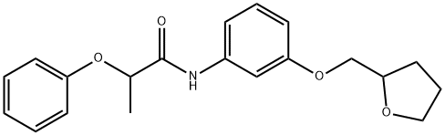 2-phenoxy-N-[3-(tetrahydro-2-furanylmethoxy)phenyl]propanamide Struktur