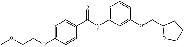 4-(2-methoxyethoxy)-N-[3-(tetrahydro-2-furanylmethoxy)phenyl]benzamide Struktur