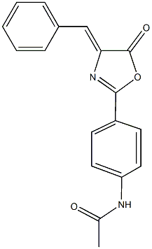 N-[4-(4-benzylidene-5-oxo-4,5-dihydro-1,3-oxazol-2-yl)phenyl]acetamide Struktur