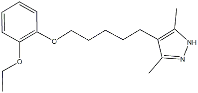 4-[5-(2-ethoxyphenoxy)pentyl]-3,5-dimethyl-1H-pyrazole Struktur