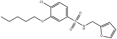 4-chloro-N-(2-furylmethyl)-3-(pentyloxy)benzenesulfonamide Struktur