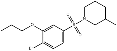 2-bromo-5-[(3-methyl-1-piperidinyl)sulfonyl]phenyl propyl ether Struktur