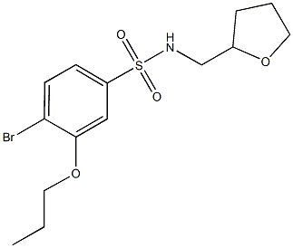 4-bromo-3-propoxy-N-(tetrahydro-2-furanylmethyl)benzenesulfonamide Struktur