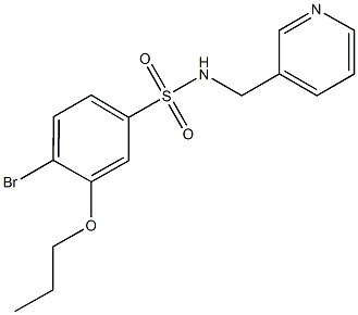 4-bromo-3-propoxy-N-(3-pyridinylmethyl)benzenesulfonamide Struktur