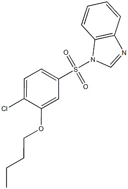 5-(1H-benzimidazol-1-ylsulfonyl)-2-chlorophenyl butyl ether Struktur